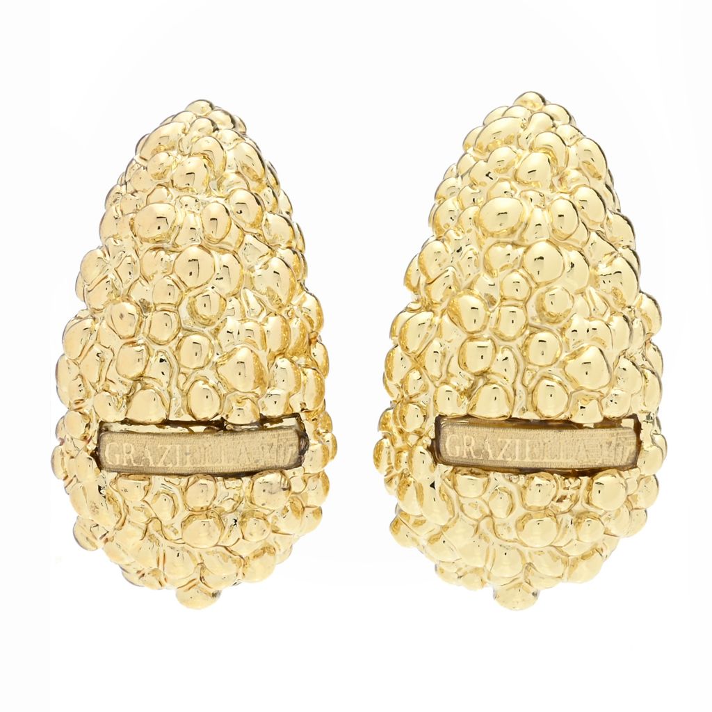 Graziella 18K Gold Electroform Textured Teardrop Earrings