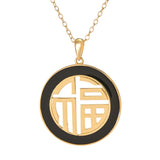 Passport to China 18K Gold Plated Happiness Enamel Symbol Pendant
