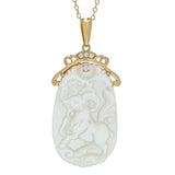Passport to China 18K Gold Plated Carved Mother-of-Pearl Animal Pendant