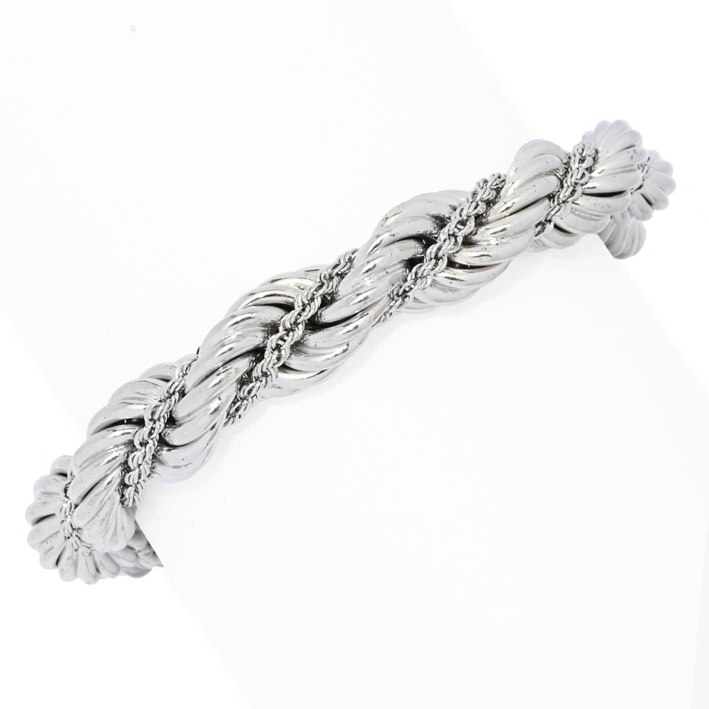 Toscana Italiana Platinum Plated Twisted Rope Chain Bracelet