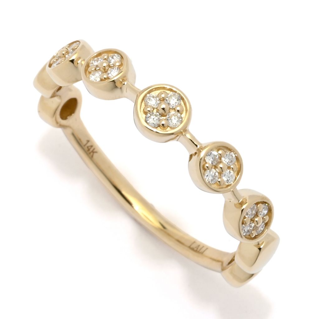 LALI Jewels 14K Gold 0.10ctw Diamond Cluster Station Ring