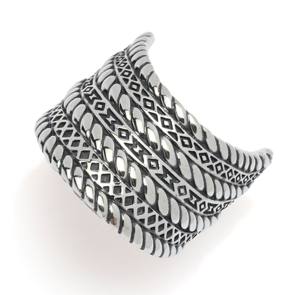 Southwest Elements Sterling Silver Aztec-Inspired Multi-Row Ring