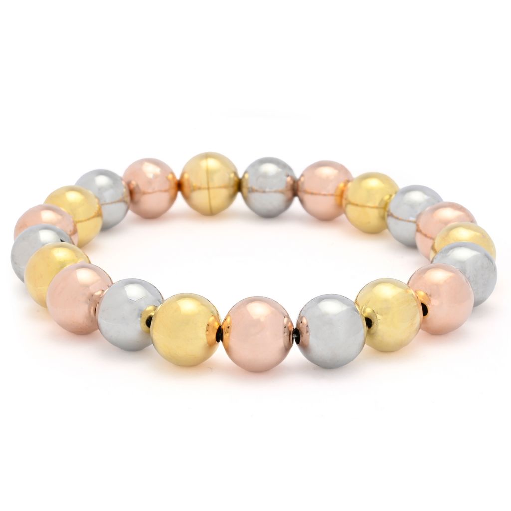 Toscana Italiana 18K Gold Plated Beaded Magnetic Clasp Bracelet Toscana Italiana 18K Gold Plated Beaded Magnetic Clasp Bracelet