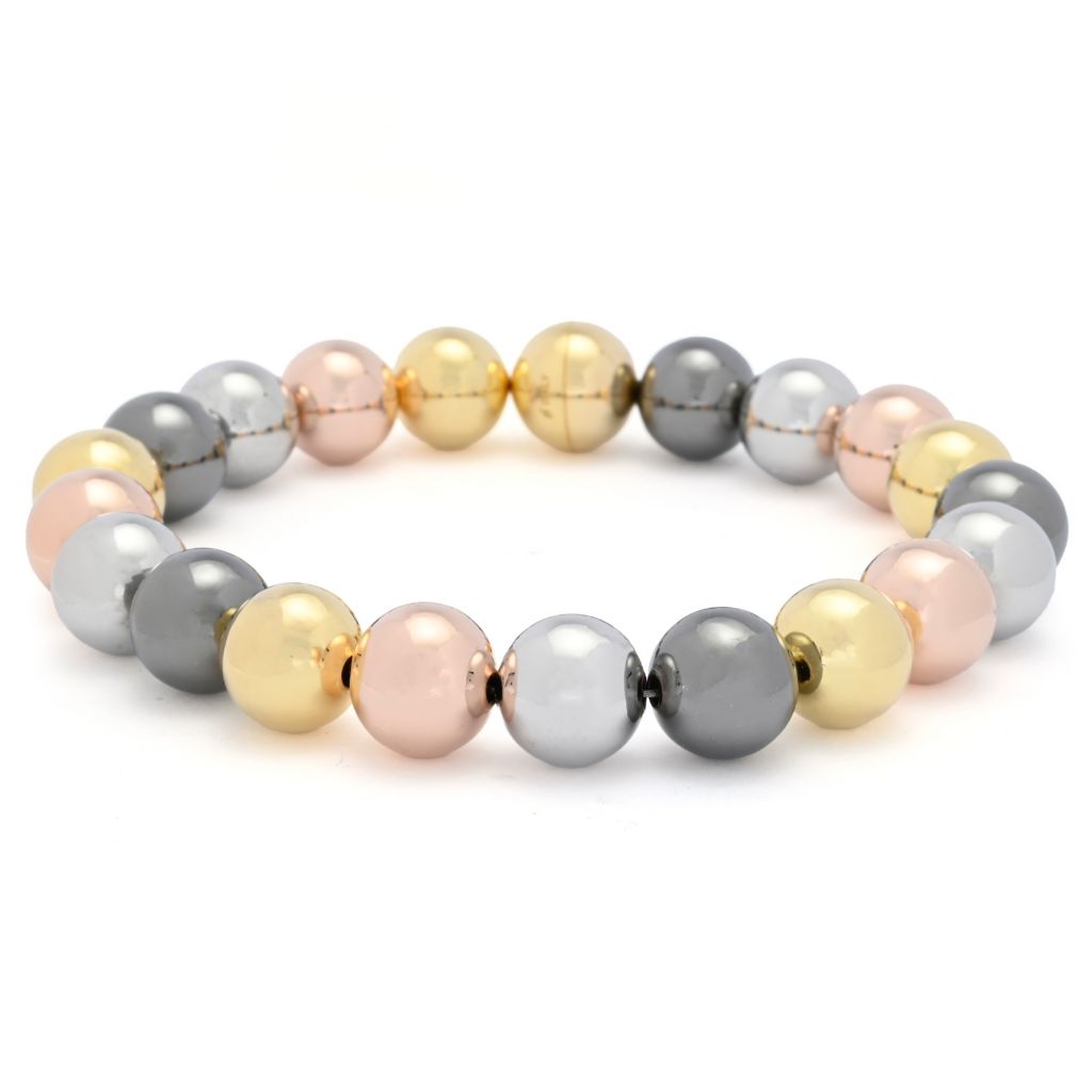 Toscana Italiana 18K Gold Plated Beaded Magnetic Clasp Bracelet