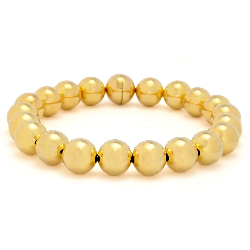 Toscana Italiana 18K Gold Plated Beaded Magnetic Clasp Bracelet