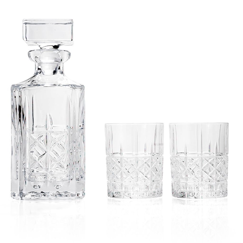 Marquis by Waterford Brady 32oz Decanter & Set of 2 (11 oz) Double Old Fashioned Glasses
