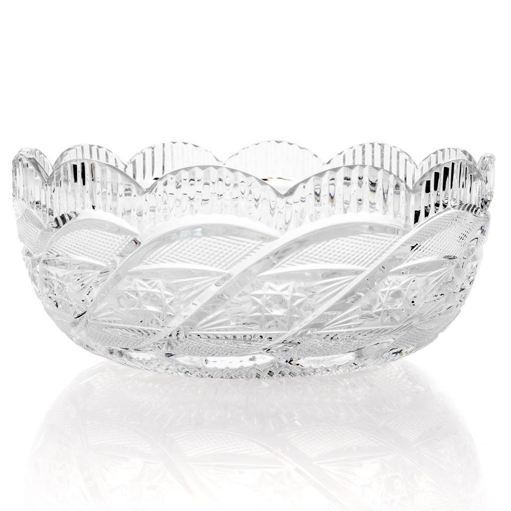 House of Waterford 8" Handmade Diamond & Wedge Cut Bowl