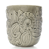 4.75" Ceramic Floral Paisley Planter Pot