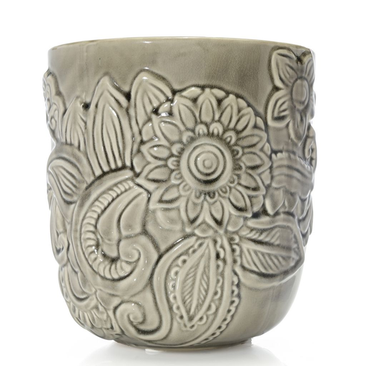 6.5" Floral Paisley Planter Pot