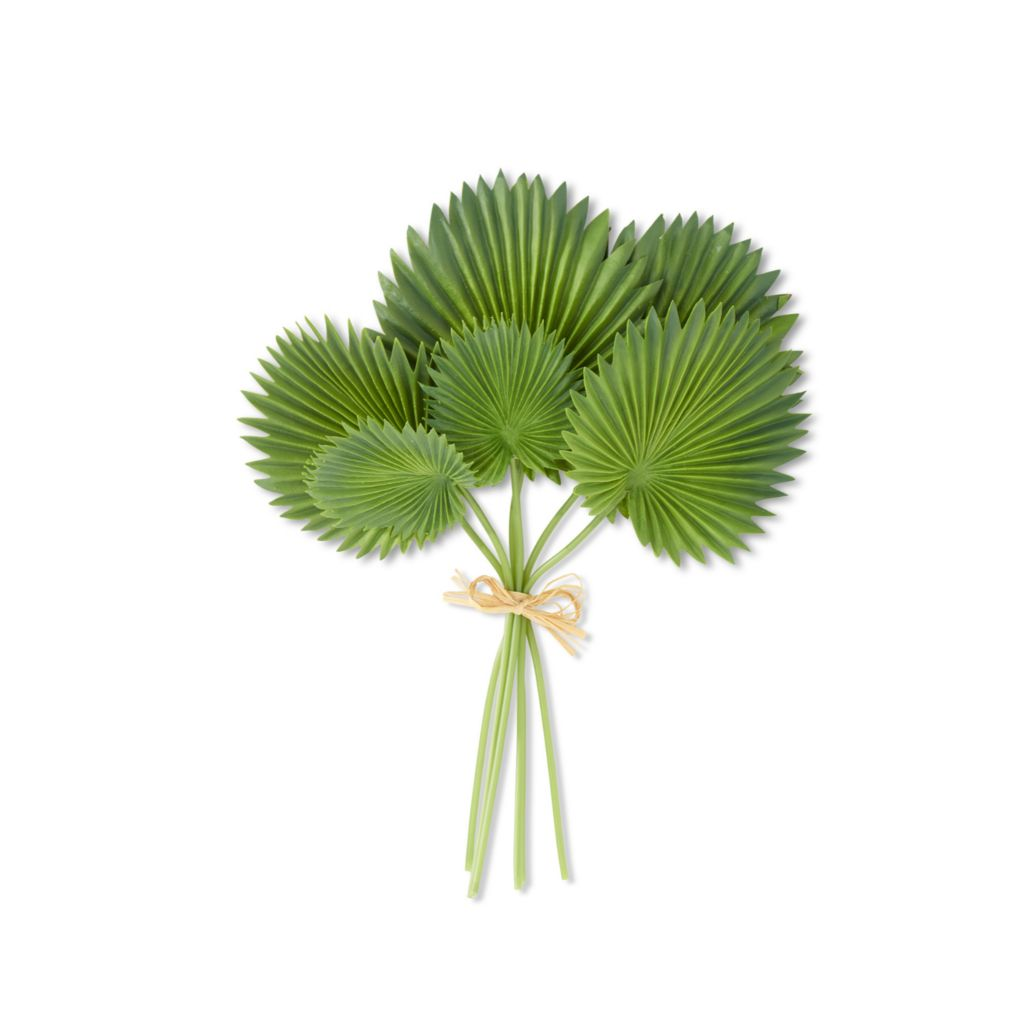 16" Real Touch Fan Palm Leaf 6 Stem Bundle