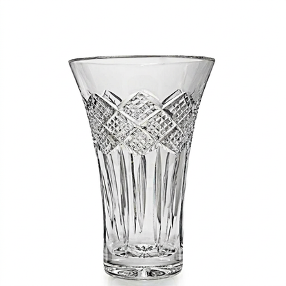 House of Waterford 8" Crystal Cliffs of Moher Strawberry-Cut Vase