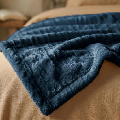 Superior "Kacey" Ribbed Ultra-Soft Fluffy 
Fleece Blanket