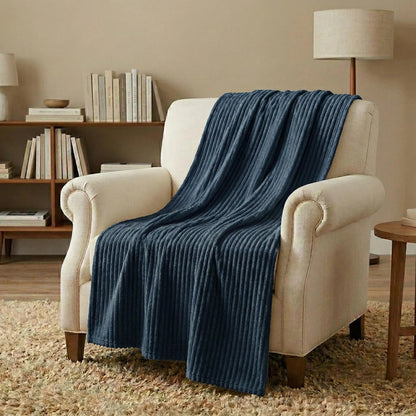 Superior "Kacey" Ribbed Ultra-Soft Fluffy 
Fleece Blanket
