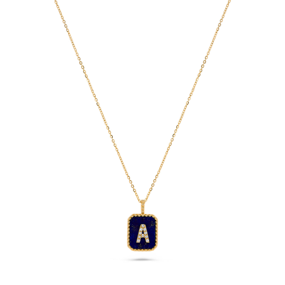 Luxury by Leonardo 14K Gold Gemstone & Diamond Initial Pendant Necklace