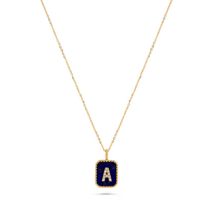 Luxury by Leonardo 14K Gold Gemstone & Diamond Initial Pendant Necklace