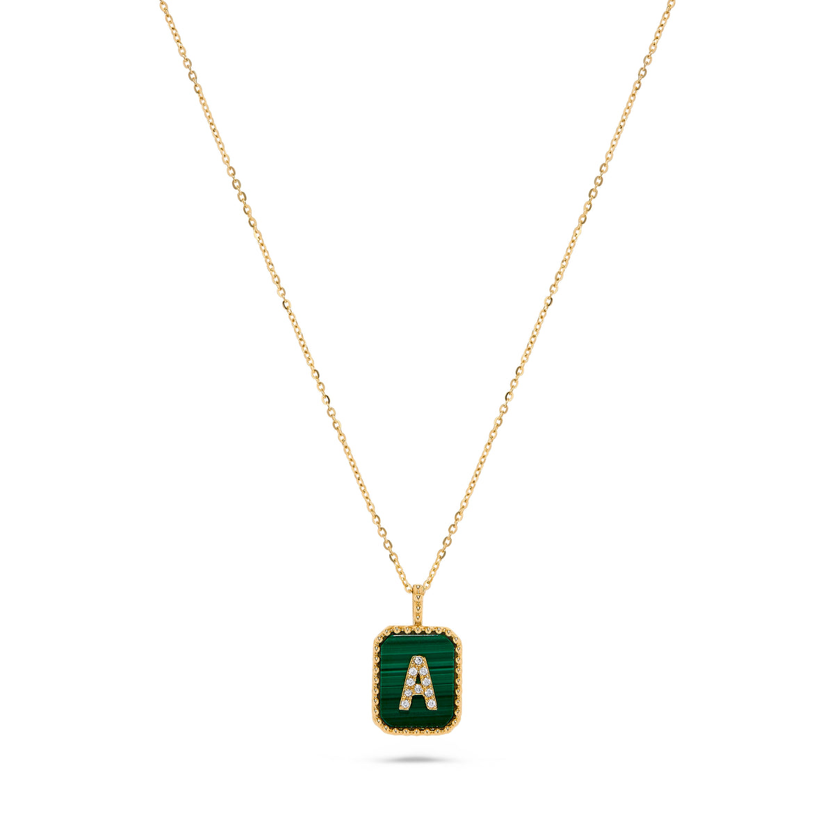 Luxury by Leonardo 14K Gold Gemstone & Diamond Initial Pendant Necklace