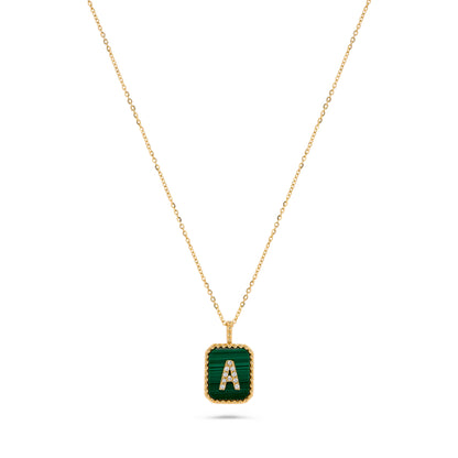 Luxury by Leonardo 14K Gold Gemstone & Diamond Initial Pendant Necklace