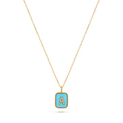 Luxury by Leonardo 14K Gold Gemstone & Diamond Initial Pendant Necklace