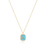 Luxury by Leonardo 14K Gold Gemstone & Diamond Initial Pendant Necklace