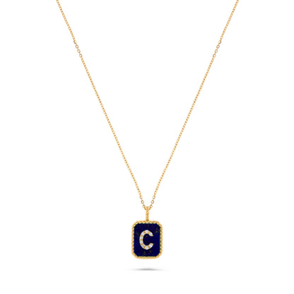 Luxury by Leonardo 14K Gold Gemstone & Diamond Initial Pendant Necklace