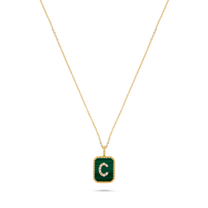Luxury by Leonardo 14K Gold Gemstone & Diamond Initial Pendant Necklace