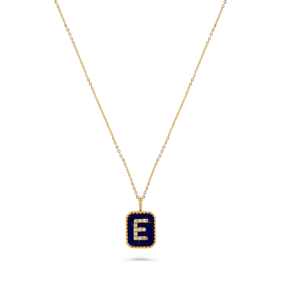 Luxury by Leonardo 14K Gold Gemstone & Diamond Initial Pendant Necklace