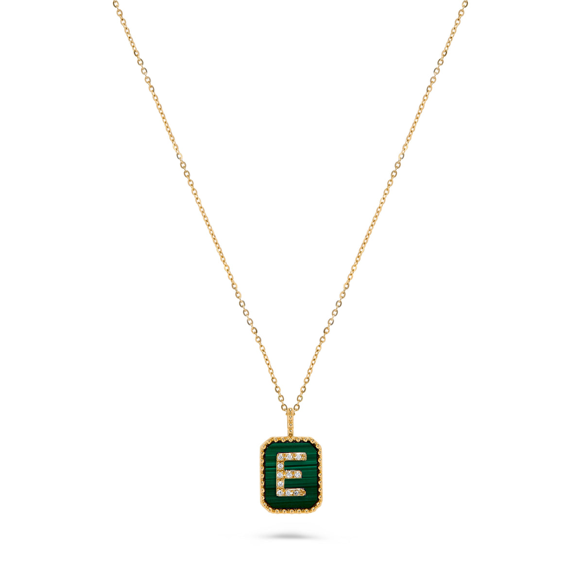 Luxury by Leonardo 14K Gold Gemstone & Diamond Initial Pendant Necklace