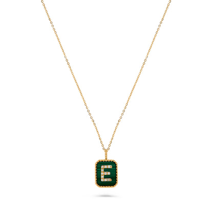 Luxury by Leonardo 14K Gold Gemstone & Diamond Initial Pendant Necklace