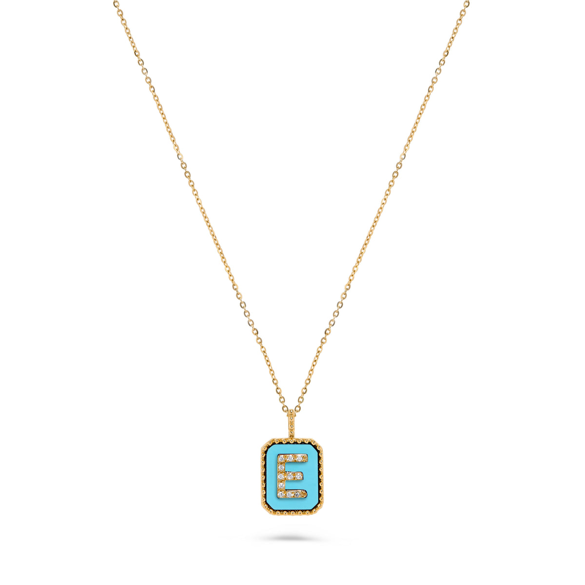 Luxury by Leonardo 14K Gold Gemstone & Diamond Initial Pendant Necklace