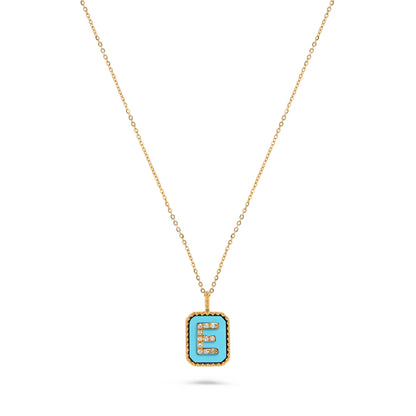 Luxury by Leonardo 14K Gold Gemstone & Diamond Initial Pendant Necklace