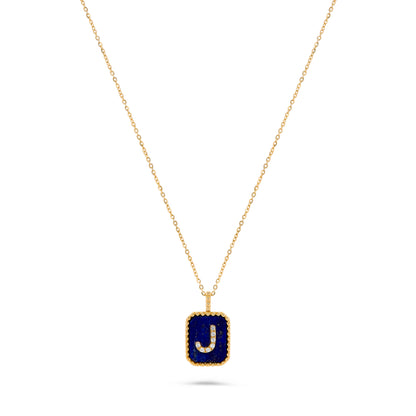 Luxury by Leonardo 14K Gold Gemstone & Diamond Initial Pendant Necklace