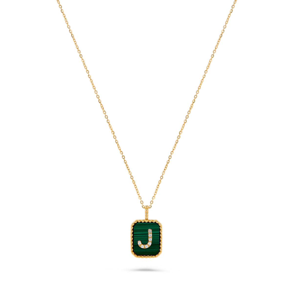 Luxury by Leonardo 14K Gold Gemstone & Diamond Initial Pendant Necklace
