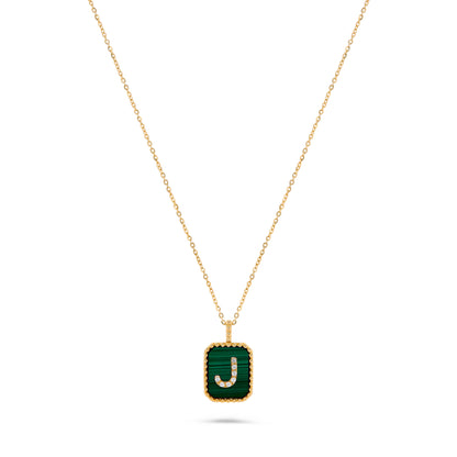 Luxury by Leonardo 14K Gold Gemstone & Diamond Initial Pendant Necklace