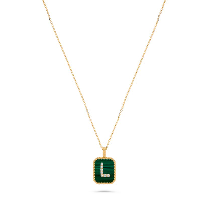 Luxury by Leonardo 14K Gold Gemstone & Diamond Initial Pendant Necklace