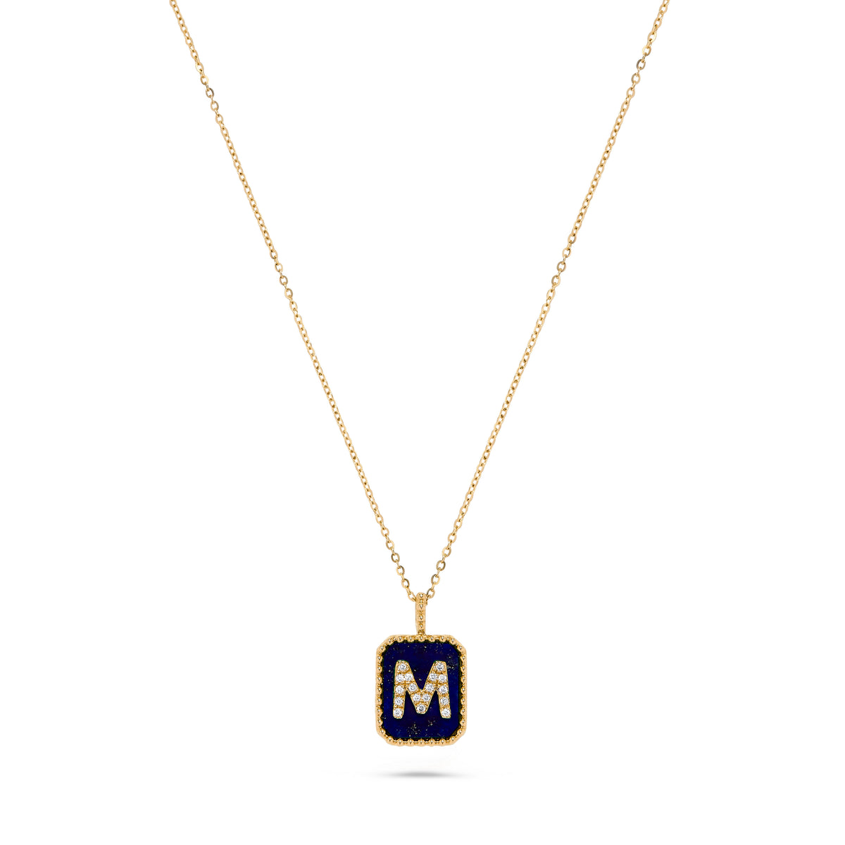 Luxury by Leonardo 14K Gold Gemstone & Diamond Initial Pendant Necklace