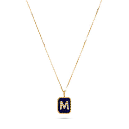 Luxury by Leonardo 14K Gold Gemstone & Diamond Initial Pendant Necklace