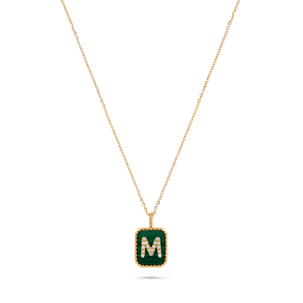Luxury by Leonardo 14K Gold Gemstone & Diamond Initial Pendant Necklace
