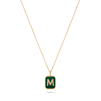 Luxury by Leonardo 14K Gold Gemstone & Diamond Initial Pendant Necklace