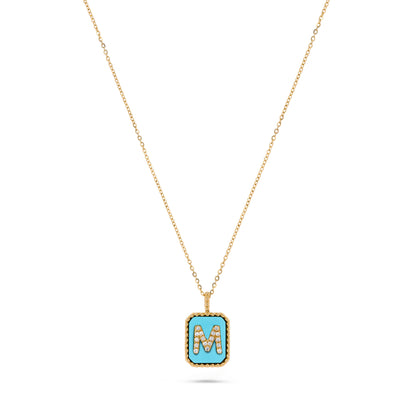 Luxury by Leonardo 14K Gold Gemstone & Diamond Initial Pendant Necklace