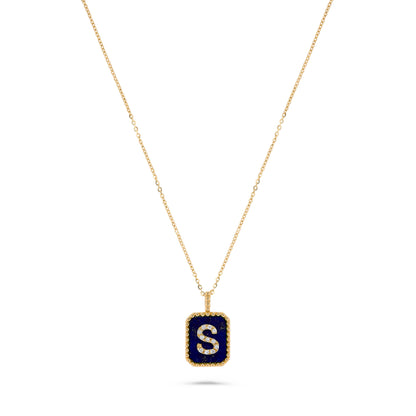 Luxury by Leonardo 14K Gold Gemstone & Diamond Initial Pendant Necklace