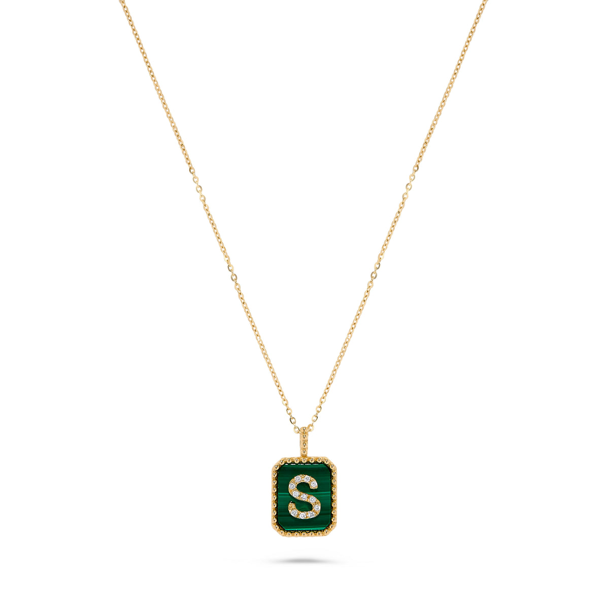 Luxury by Leonardo 14K Gold Gemstone & Diamond Initial Pendant Necklace