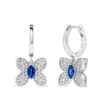 Luxury by Leonardo 14K Gold Blue Sapphire & Diamond Butterfly Drop Earrings