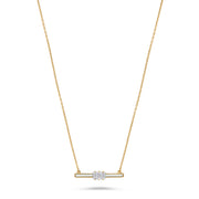 Luxury by Leonardo 14K Gold 0.15ctw Diamond & Enamel Bar Necklace