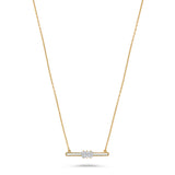 Luxury by Leonardo 14K Gold 0.15ctw Diamond & Enamel Bar Necklace