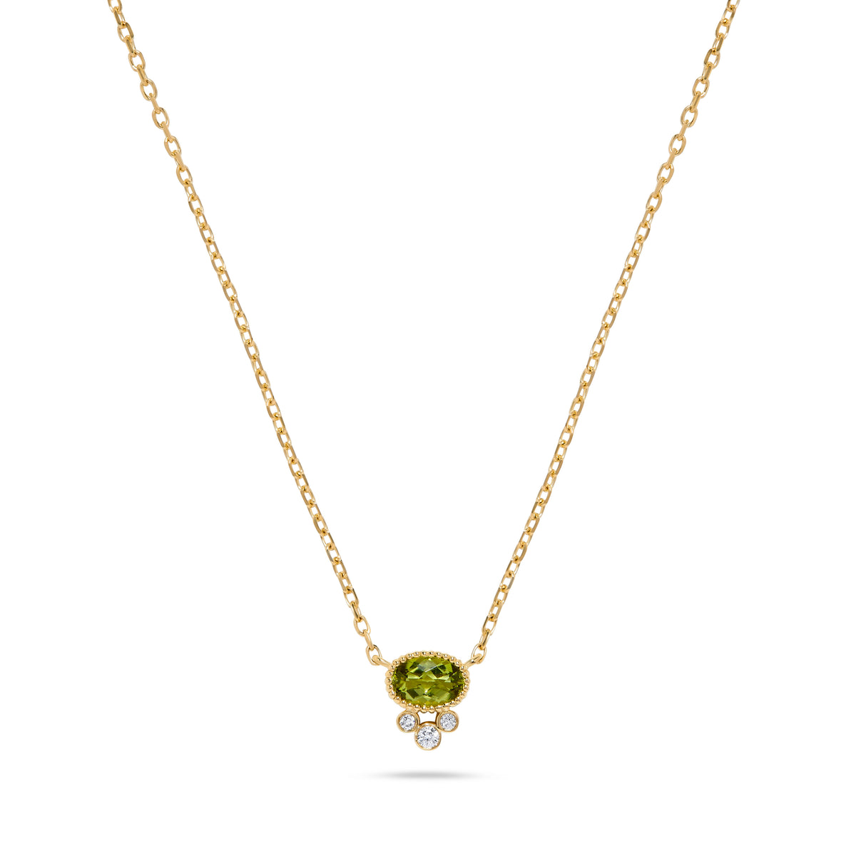 Luxury by Leonardo 14K Gold Gemstone & Diamond Beaded Halo Necklace