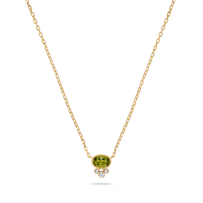 Luxury by Leonardo 14K Gold Gemstone & Diamond Beaded Halo Necklace