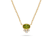 Luxury by Leonardo 14K Gold Gemstone & Diamond Beaded Halo Necklace