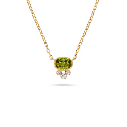 Luxury by Leonardo 14K Gold Gemstone & Diamond Beaded Halo Necklace