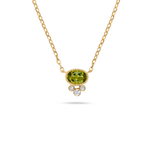 Luxury by Leonardo 14K Gold Gemstone & Diamond Beaded Halo Necklace
