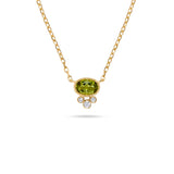 Luxury by Leonardo 14K Gold Gemstone & Diamond Beaded Halo Necklace